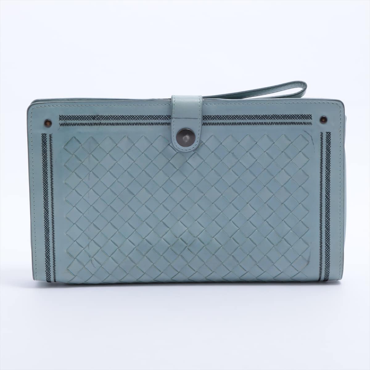 Bottega Veneta Intrecciato Organizer Travel case Leather Blue