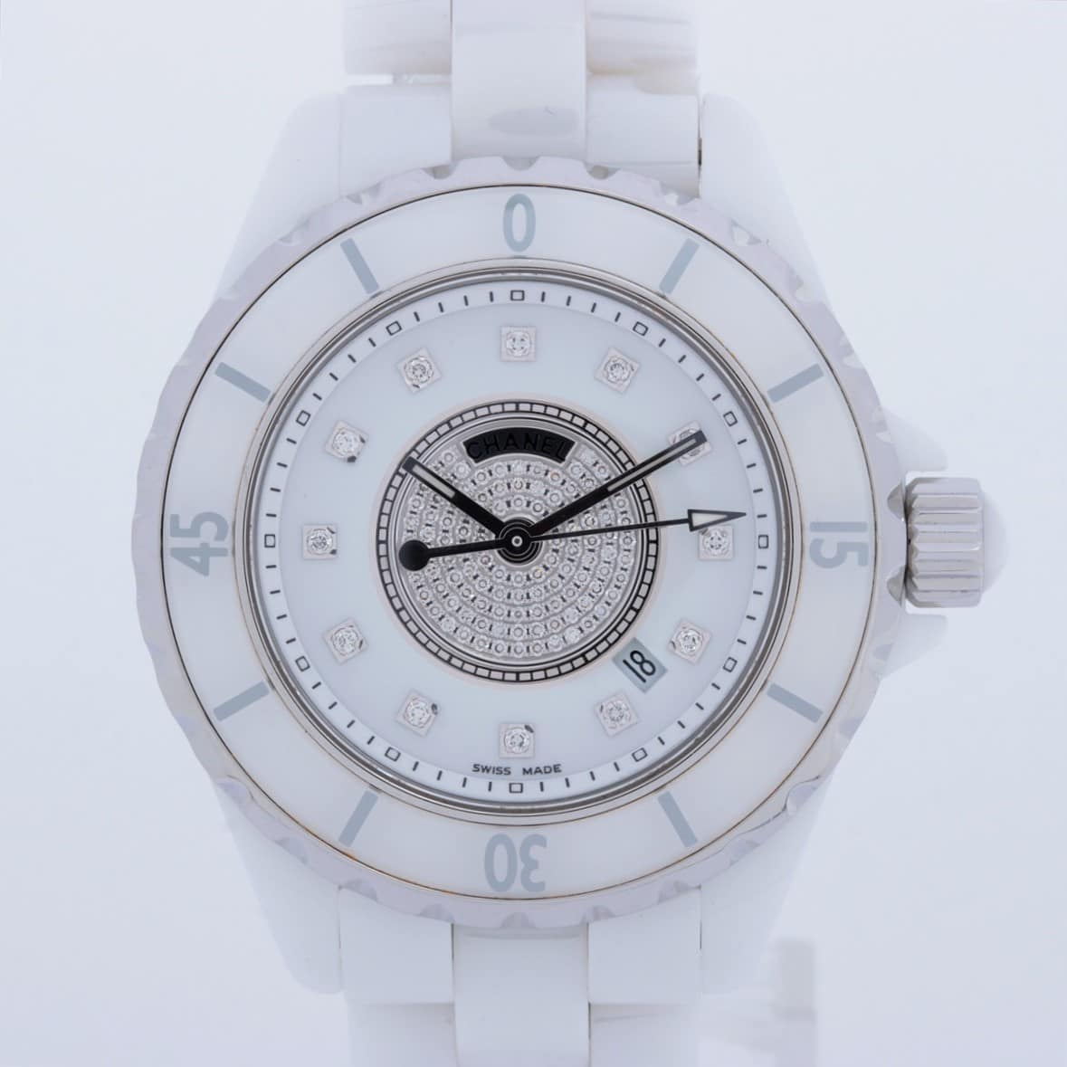 Chanel J12 H2123 CE QZ White-Face Extra Link 2