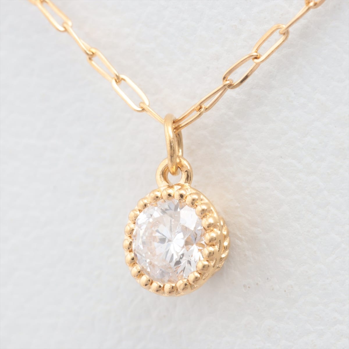Aget diamond Necklace K18(YG) 1.0g 0.1
