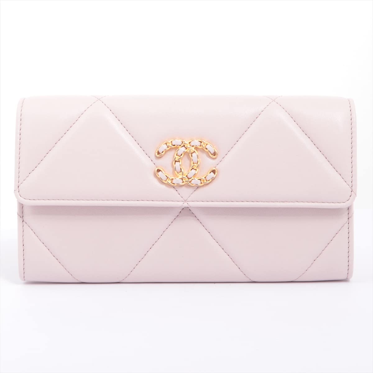 Chanel Coco Mark Lambskin Wallet Pink Gold Metal fittings 31st