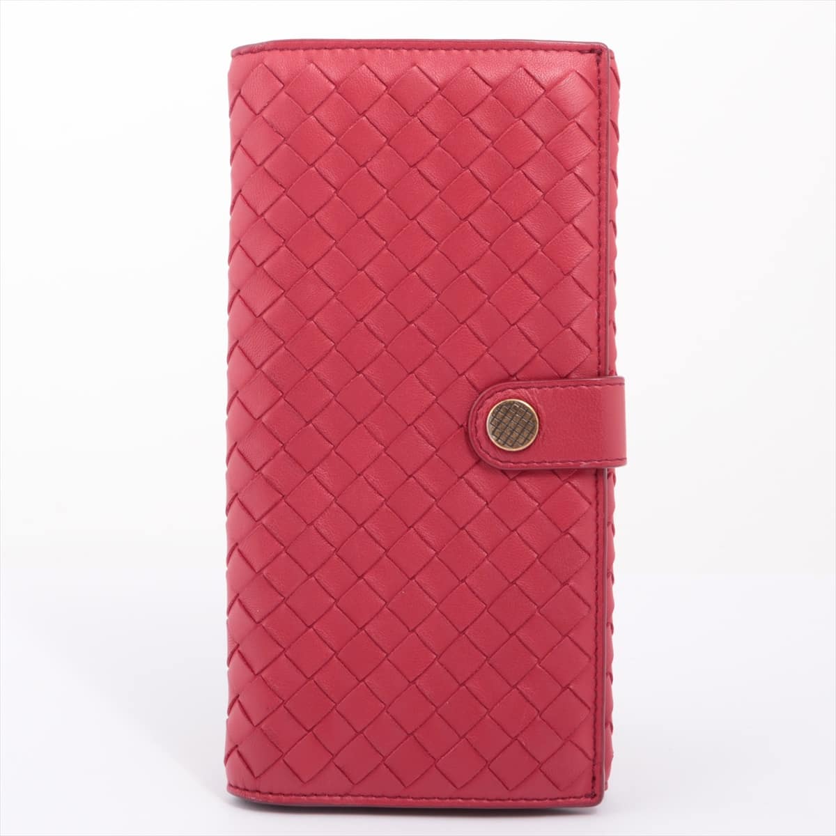 Bottega Veneta Intrecciato Leather Wallet Red