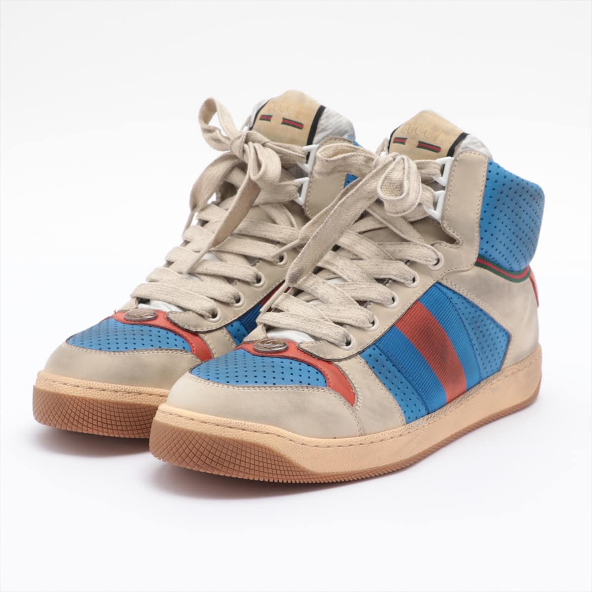 Gucci Screener Leather High-top Sneakers 5 1/2 Men's Multicolor Vintage processing