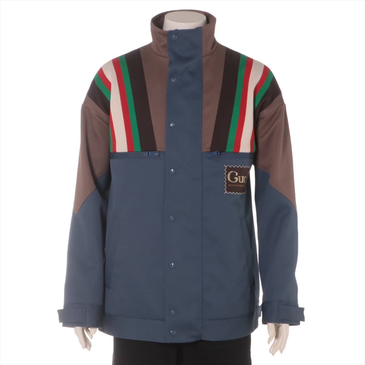 Gucci Sherry Line Cotton & linen Jacket 44 Men's Navy x brown  drill jacket 614483