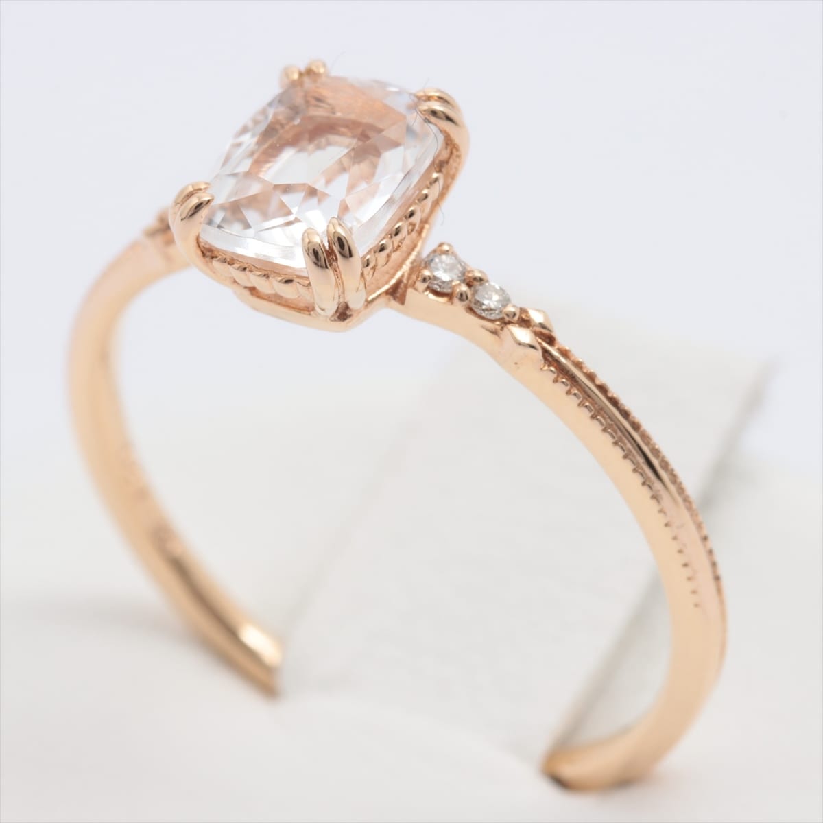 Aget Quartz diamond rings K10 YG 1.3g 0.02