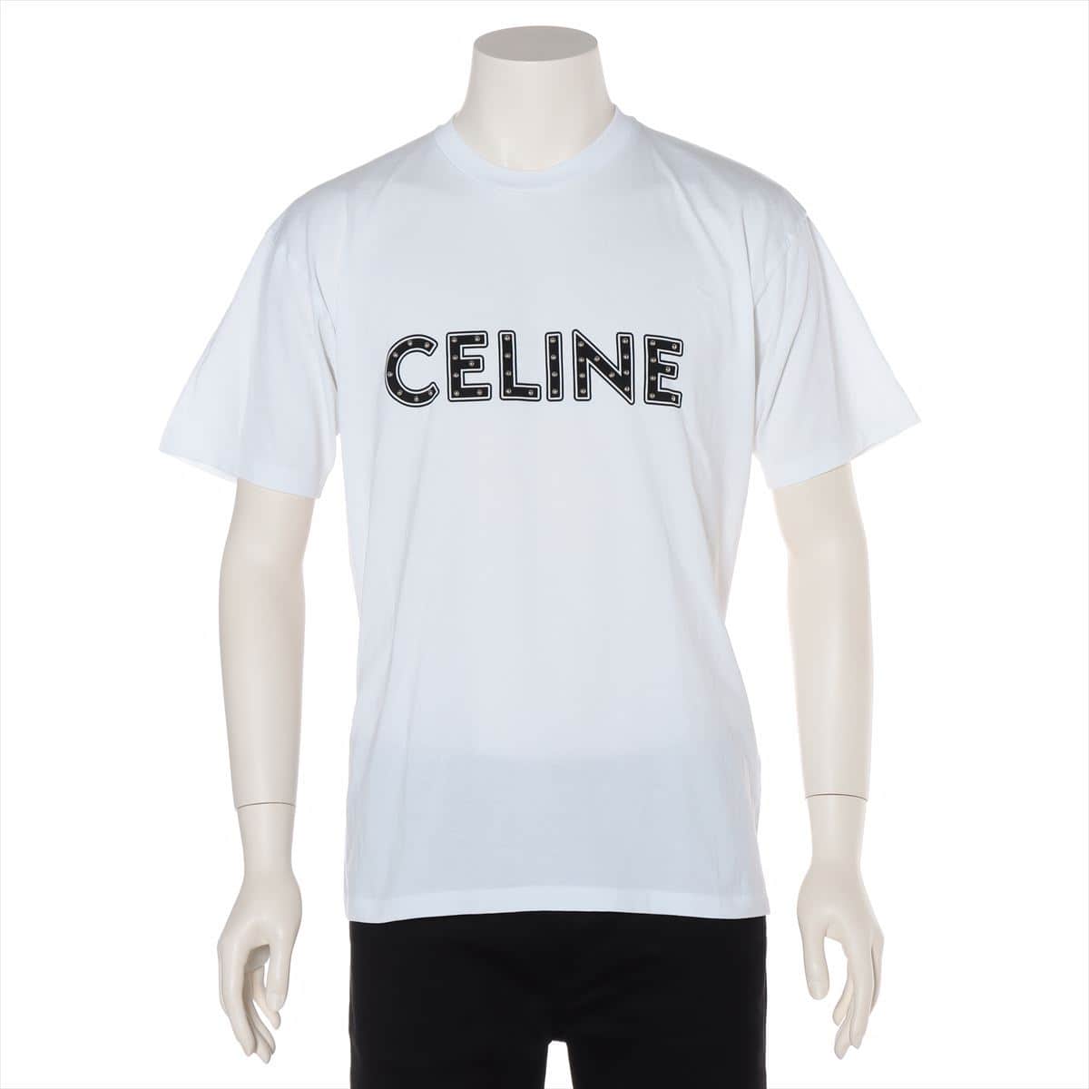 CELINE 21SS Cotton T-shirt XS Men's White  Eddie period Studded logo