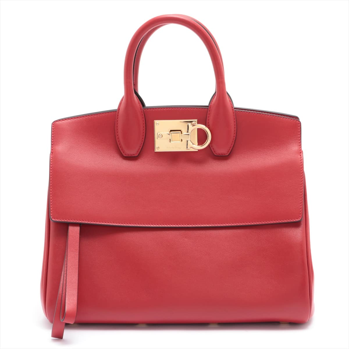Ferragamo Gancini Leather 2way handbag Red