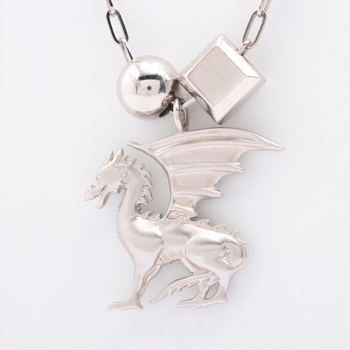 Hermès Talisman Necklace GP Silver dragons