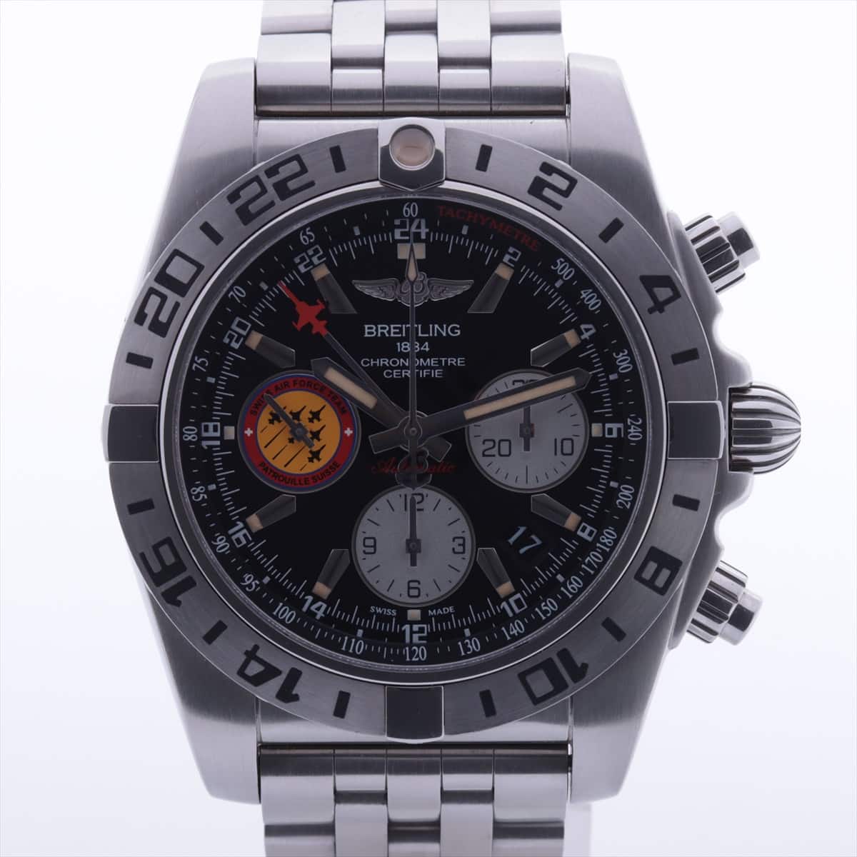 Breitling Chronomat 44 GMT  AB0420 SS AT Black-Face
