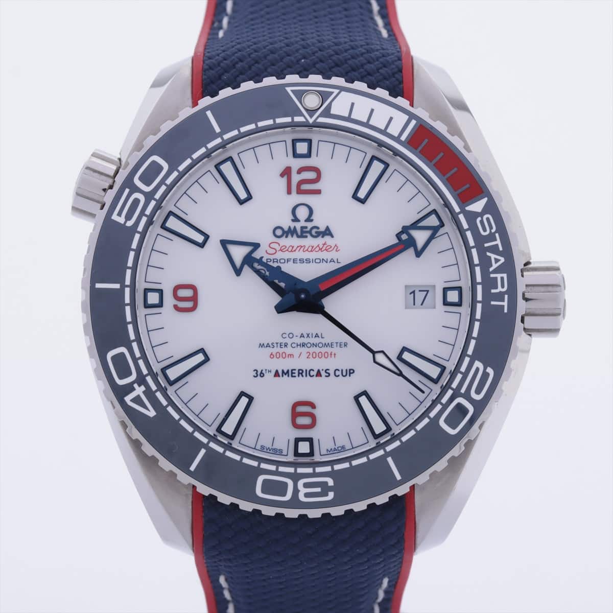 Omega Seamaster Planet Ocean America's cup  215.32.43.21.04.001 SS & Leather AT White-Face