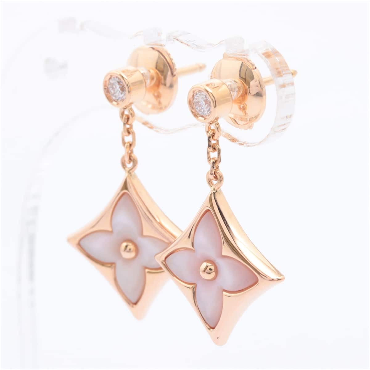 Louis Vuitton Puz Star Blossom Nakre shells diamond Piercing jewelry 750 PG 4.3g