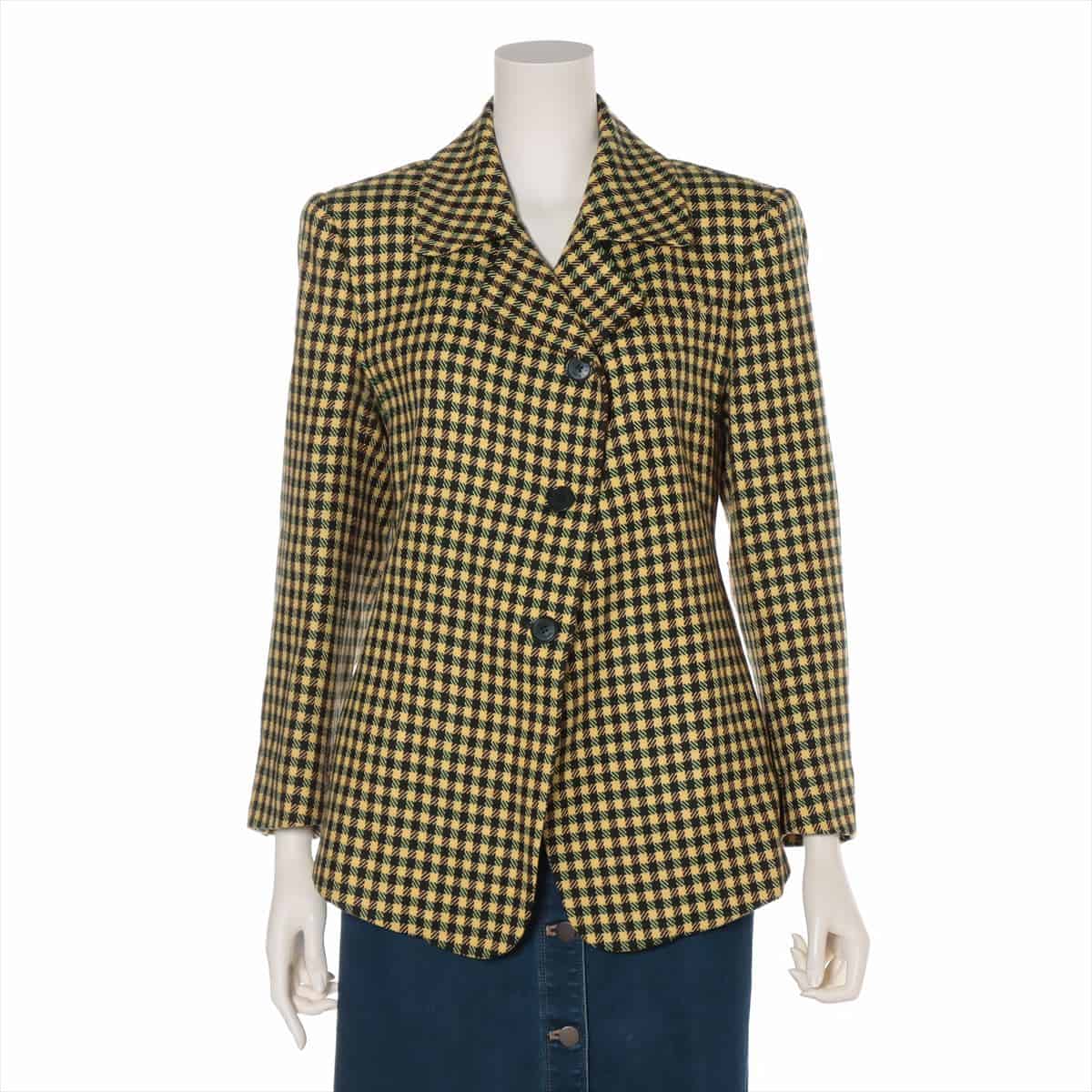 Hermès Wool & Cashmere Tailored jacket 40 Ladies' Yellow  Houndstooth