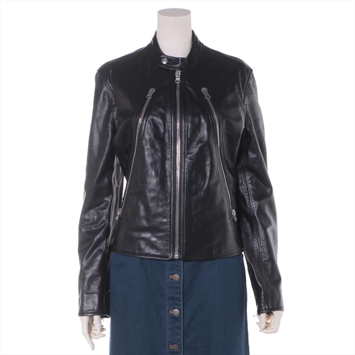 MM6 Leather Leather jacket 36 Ladies' Black