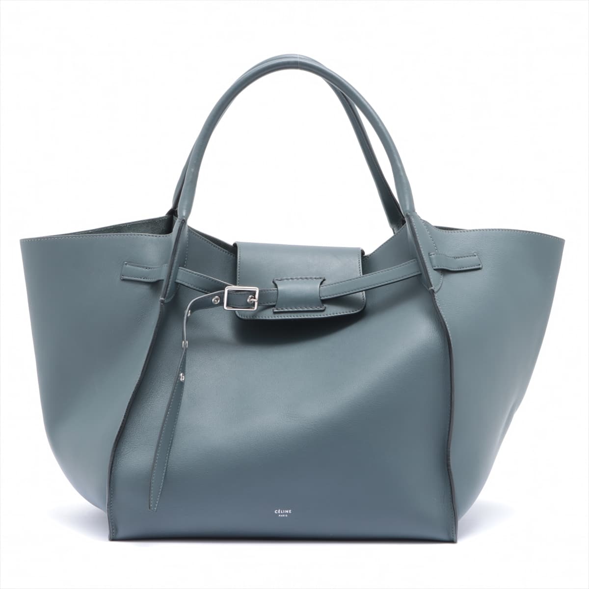 CELINE BIG BAG Medium Leather Hand bag Grey