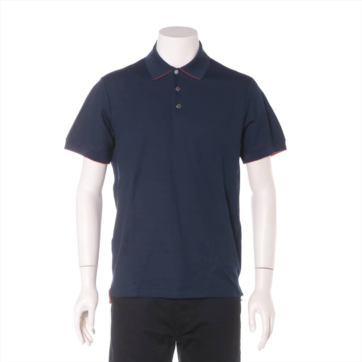 Hermès Cotton & Polyester Polo shirt M Men's Navy blue
