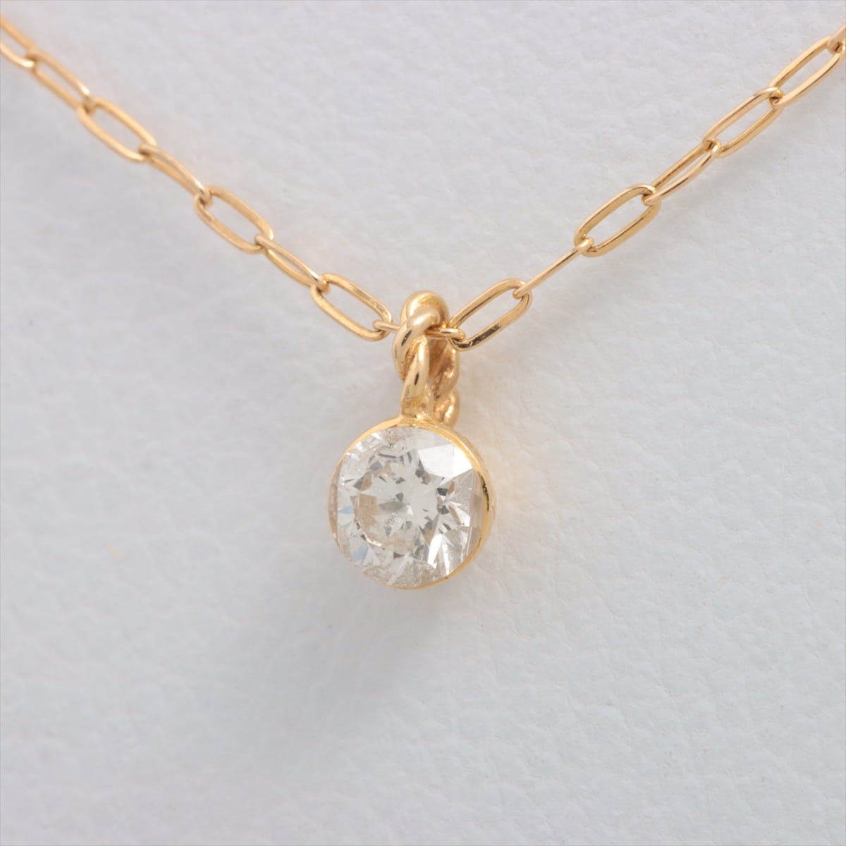 Aget diamond Necklace K18 YG 1.0g 0.1