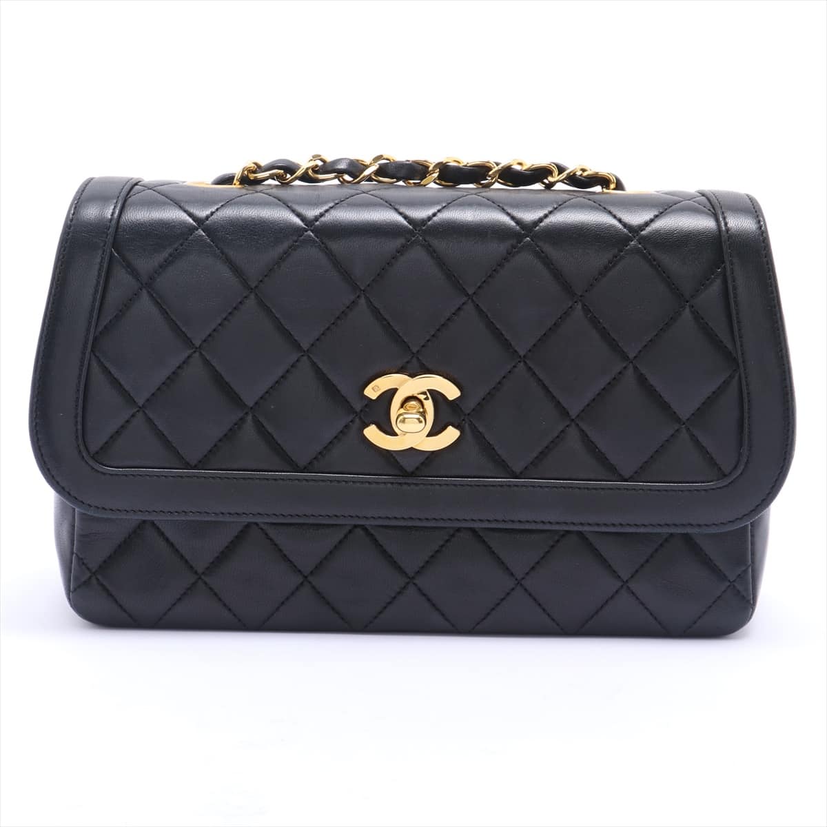 Chanel Matelasse Lambskin Single flap single chain bag Black Gold Metal fittings 1XXXXXX with pouch