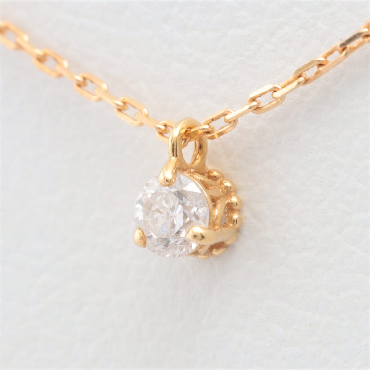 Aget diamond Necklace K18 YG 0.8g 0.05