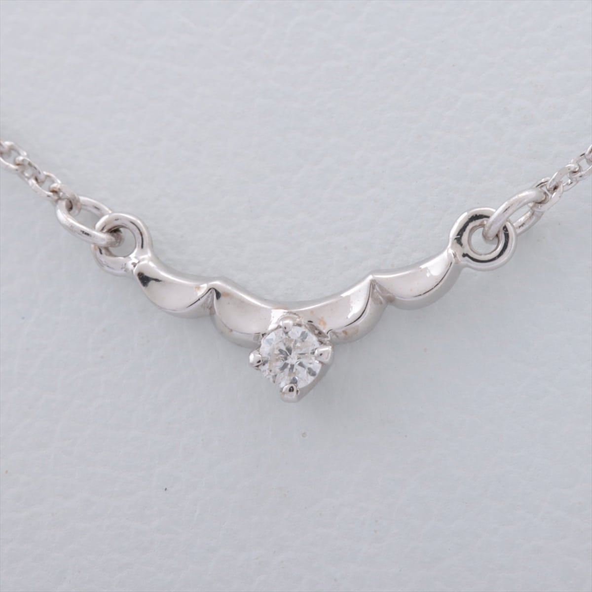 Aget diamond Necklace K18WG 1.3g 0.02