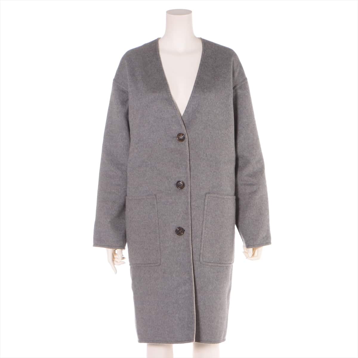 Hermès Cashmere coats 36 Ladies' Grey  With stall