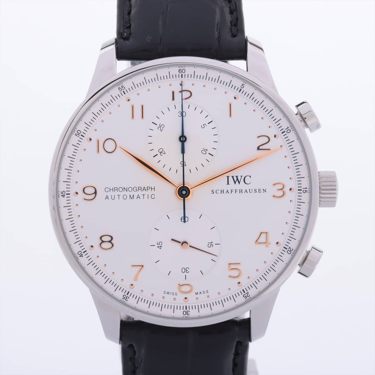 IWC Portugieser IW371445 SS & Leather AT White-Face