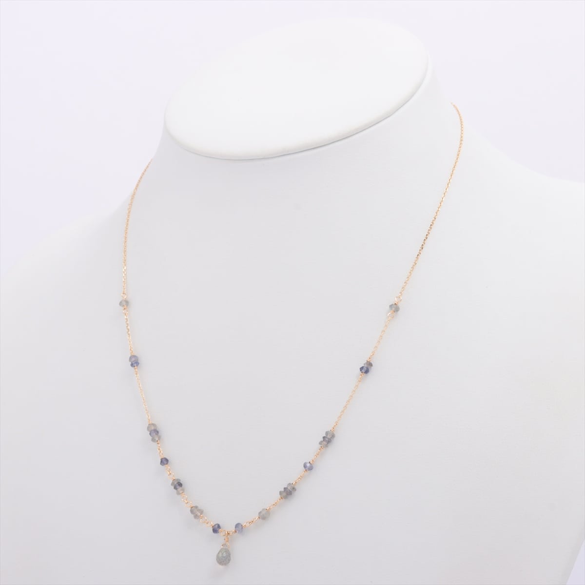 Aget Labradorite Colored stone Necklace K10(YG) 2.0g