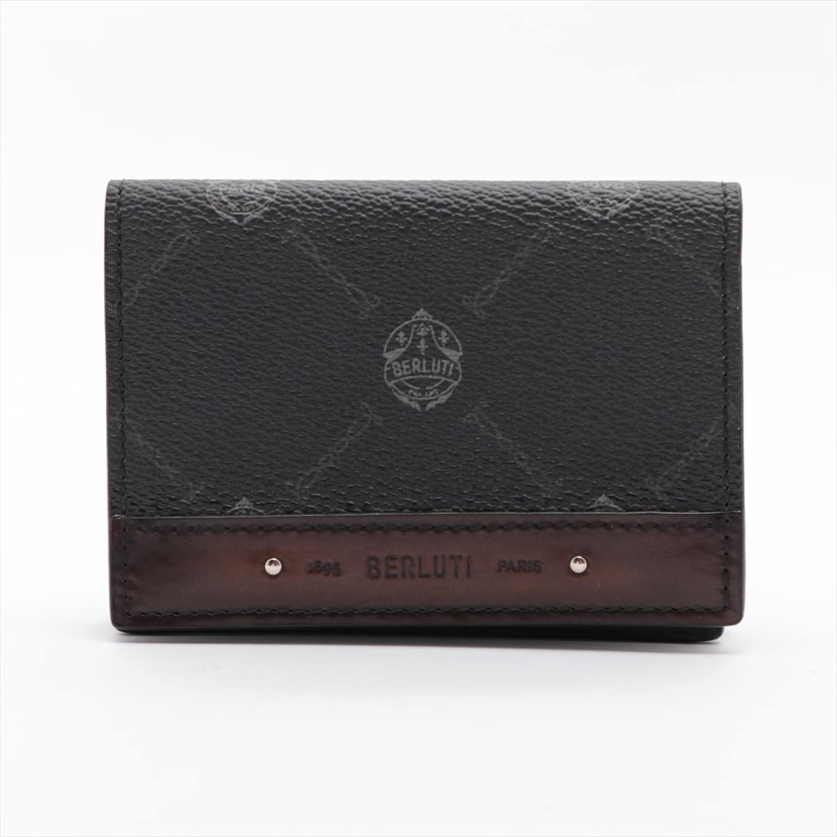 Berluti PVC & leather Card Case Black Pocket scratches