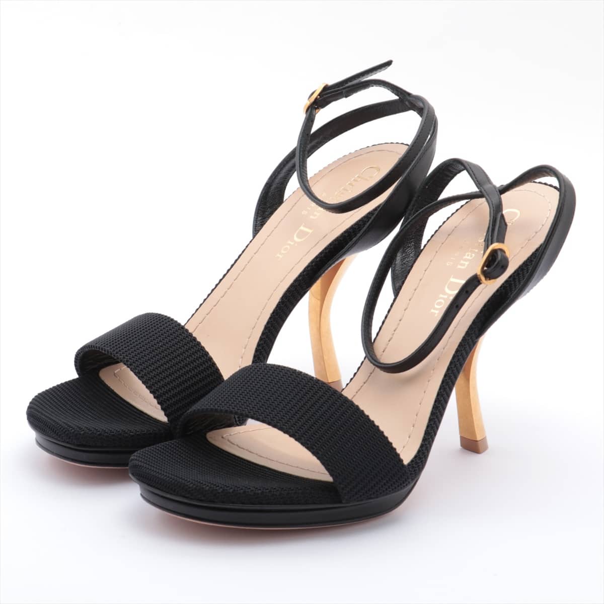 Christian Dior canvas Sandals 36 1/2 Ladies' Black MD0219