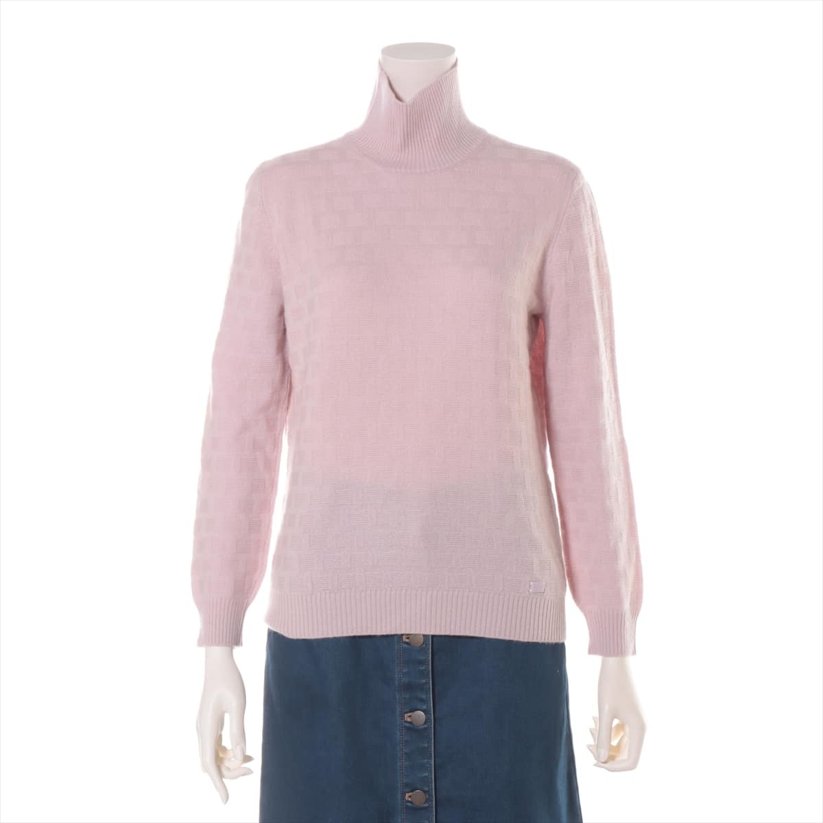 Chanel 04A Cashmere High-Neck Knit 42 Ladies' Pink