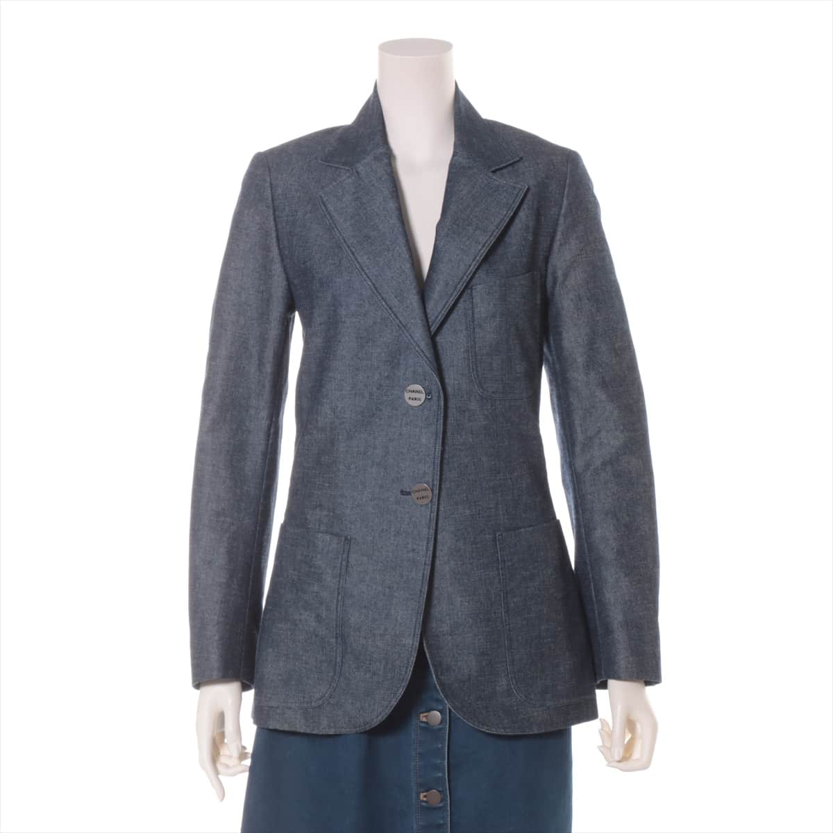 Chanel 00C Cotton & Polyester Denim jacket 38 Ladies' Blue
