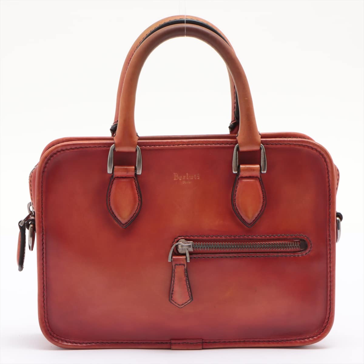Berluti Un Jour Gulliver Leather 2way handbag Red