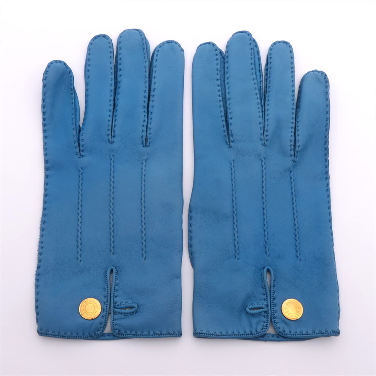 Hermès Serie Gloves Leather Blue