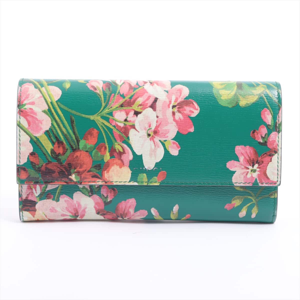 Gucci Blooms Continental wallet 410100 Leather Wallet Green