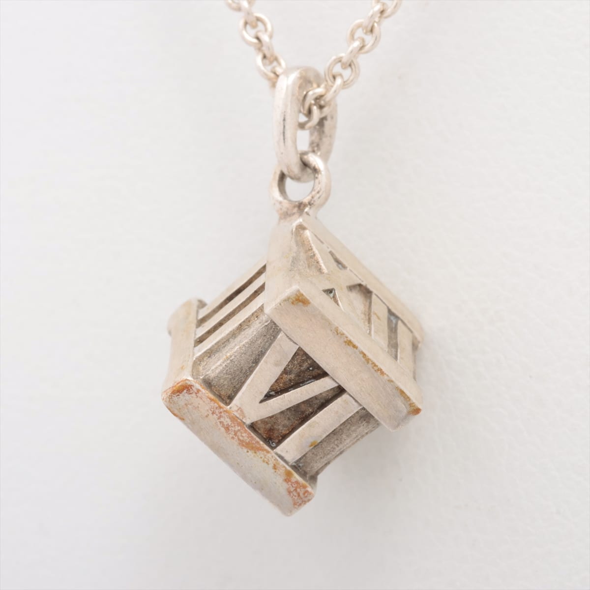 Tiffany Atlas Cube Necklace 925 8.2g Silver