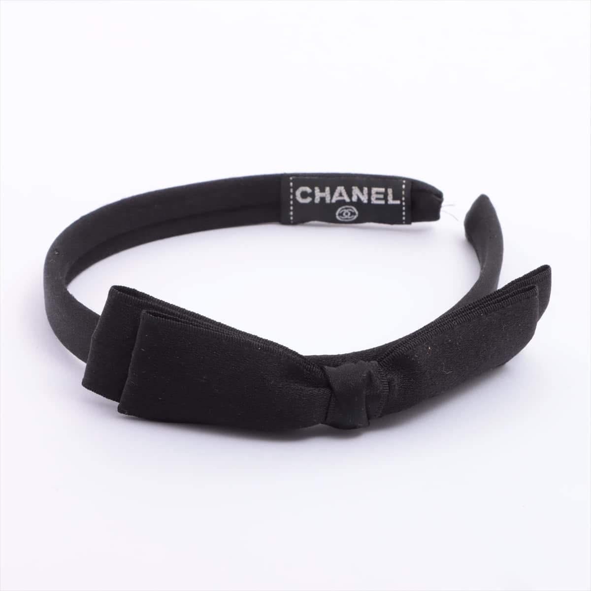 Chanel Ribbon Headband Satin Black