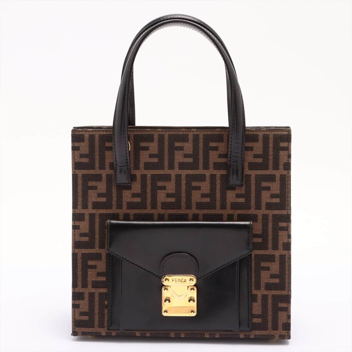 Fendi ZUCCa Canvas & leather 2way handbag Brown