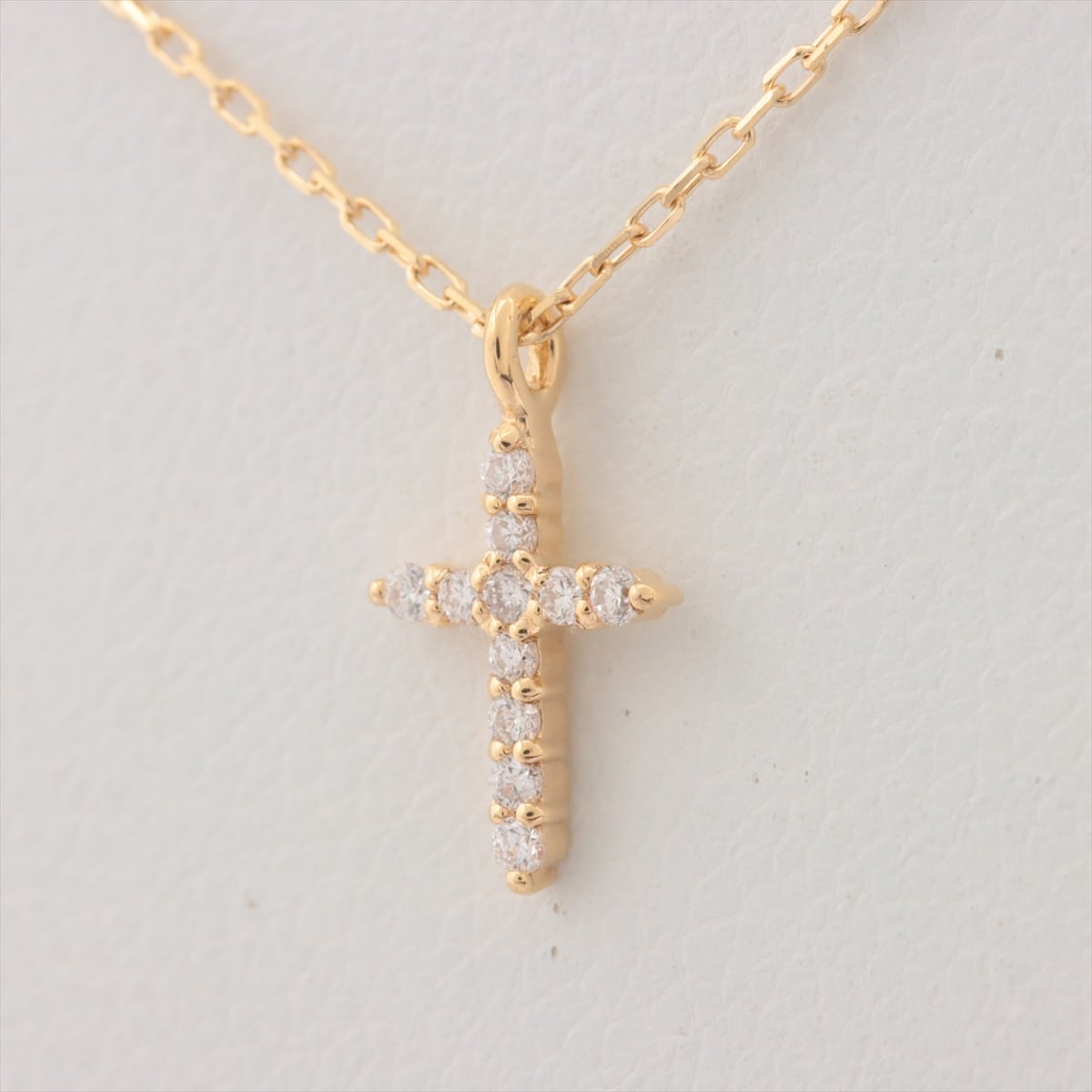 Ete Cross diamond Necklace K18(YG) 1.1g 0.05