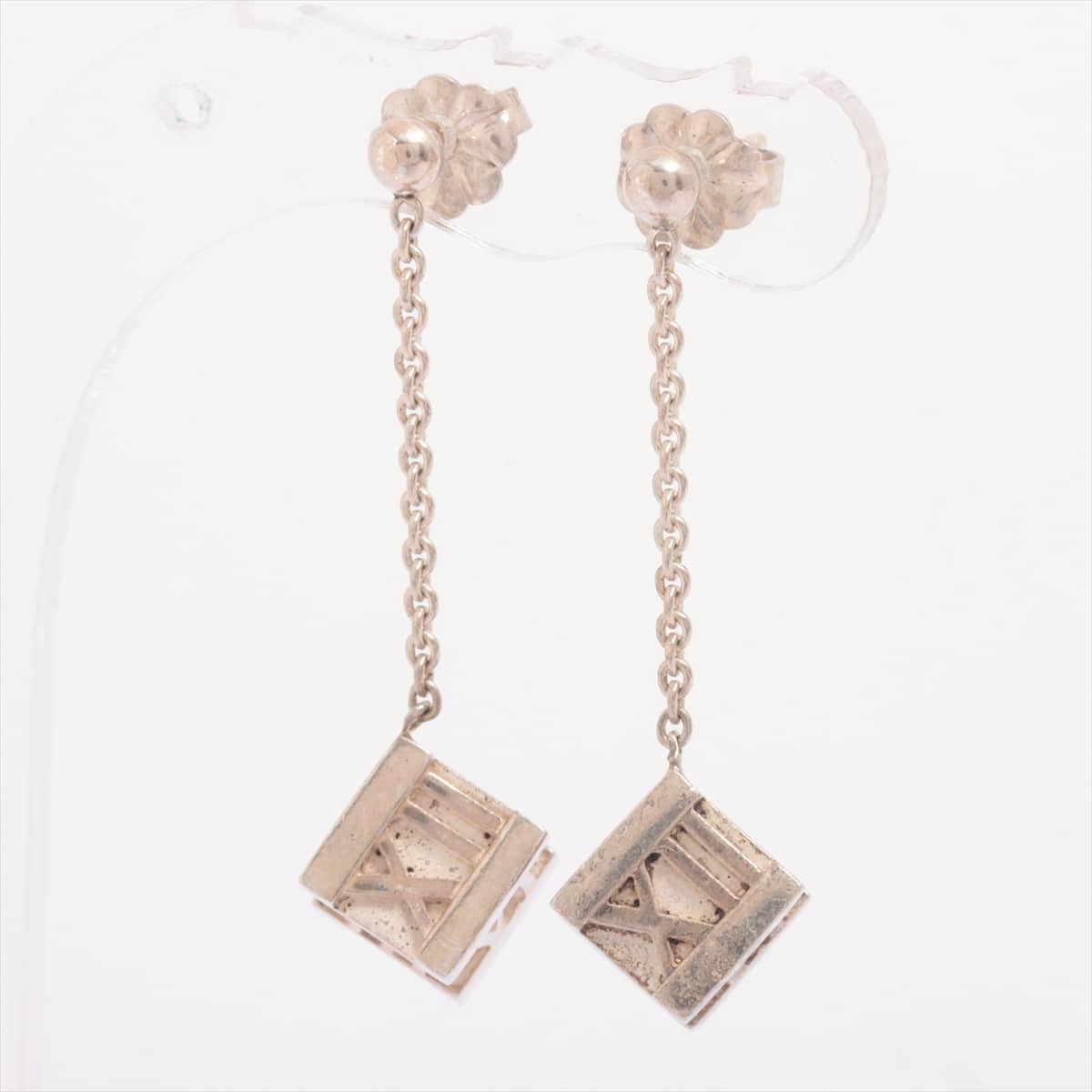 Tiffany Atlas Cube Drop Earings 925 7.0g Silver