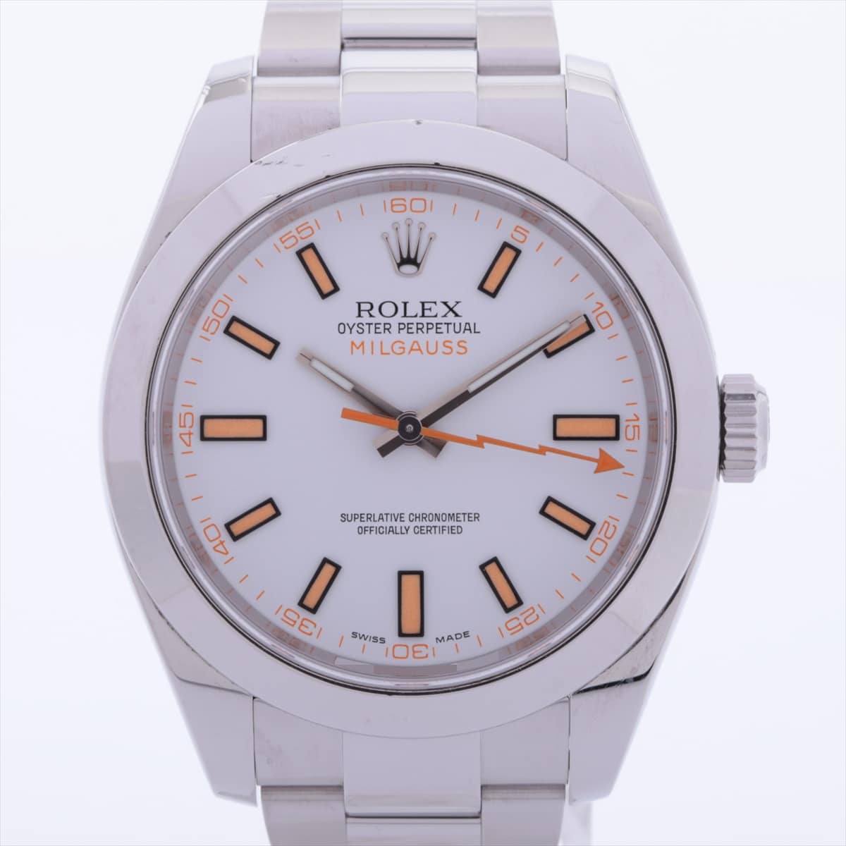 Rolex Milgauss 116400 SS AT White-Face Extra Link 2