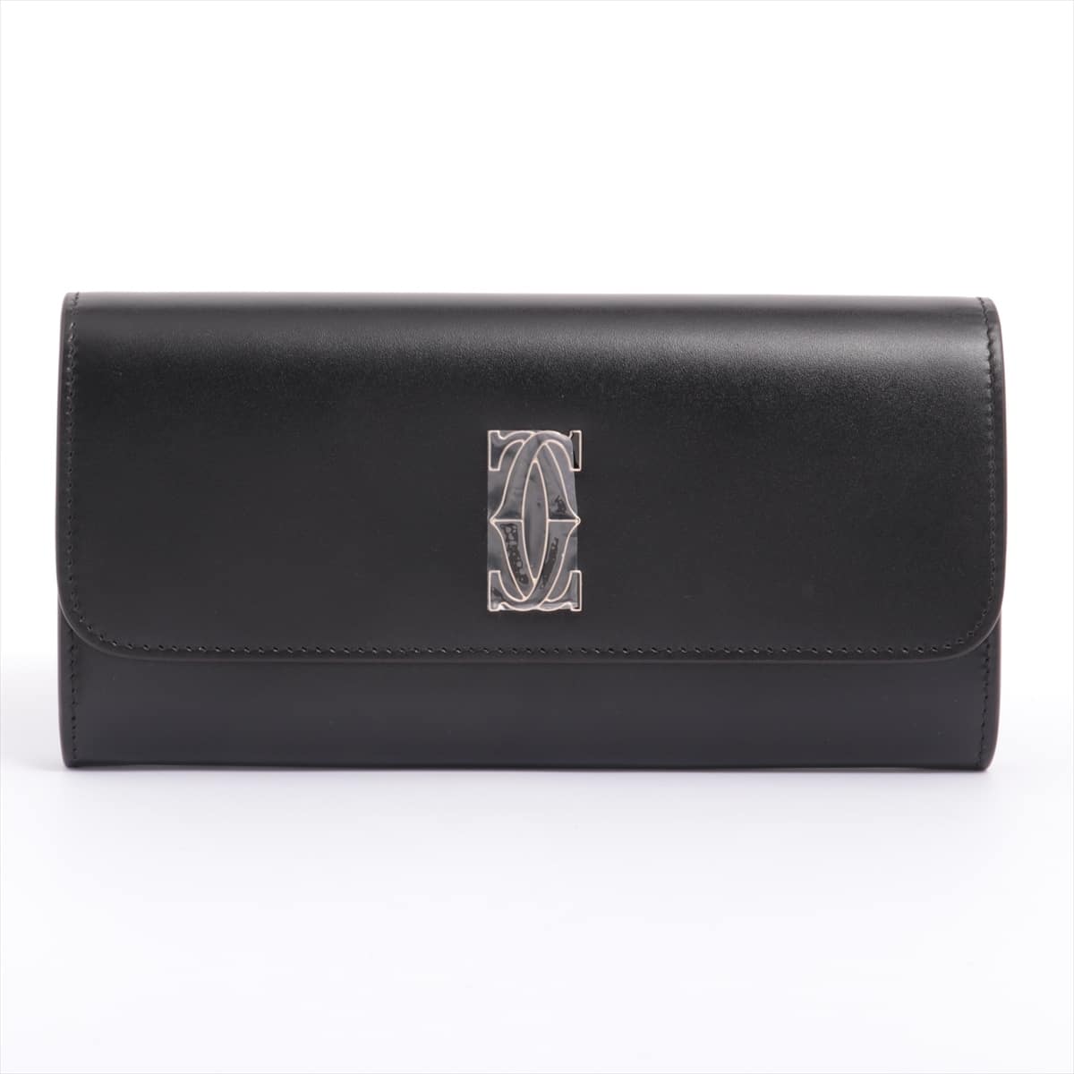 Cartier Logo Double C Leather Wallet Black