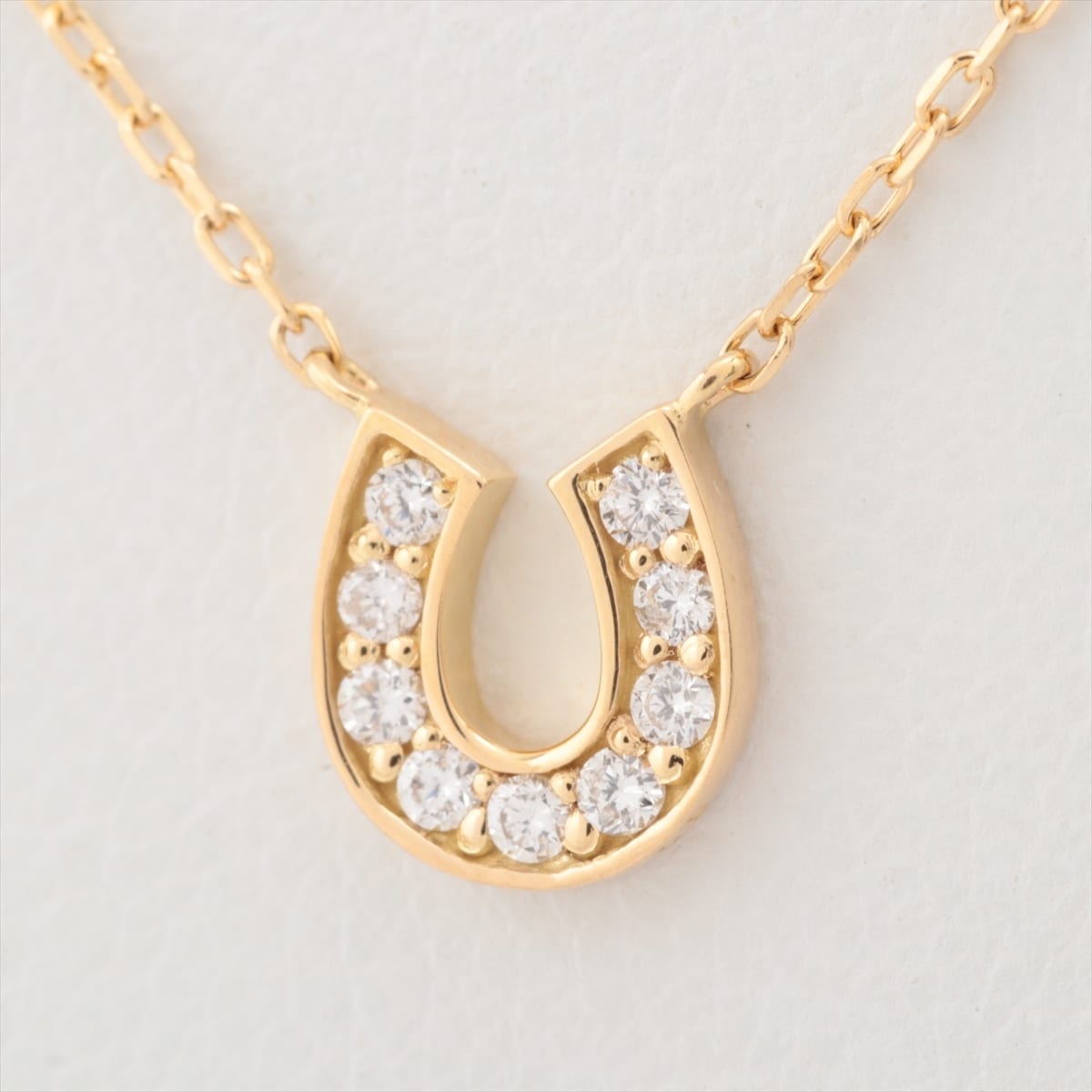 Ete Horse Shoe diamond Necklace K18(YG) 1.4g 0.05