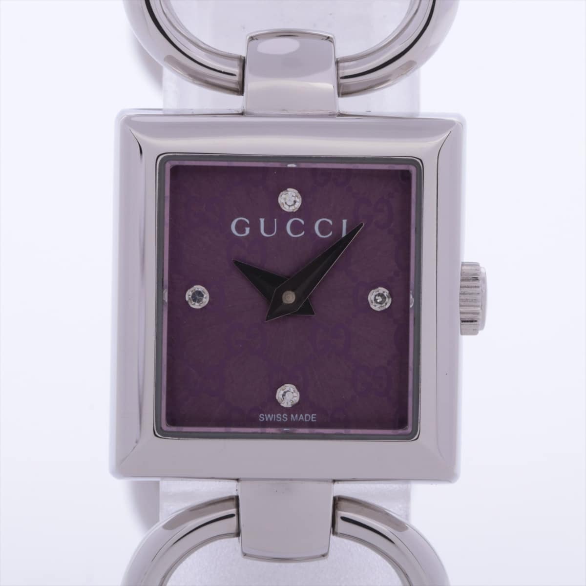 Gucci Tornavoni 120 SS QZ Purple dial Extra-Link3