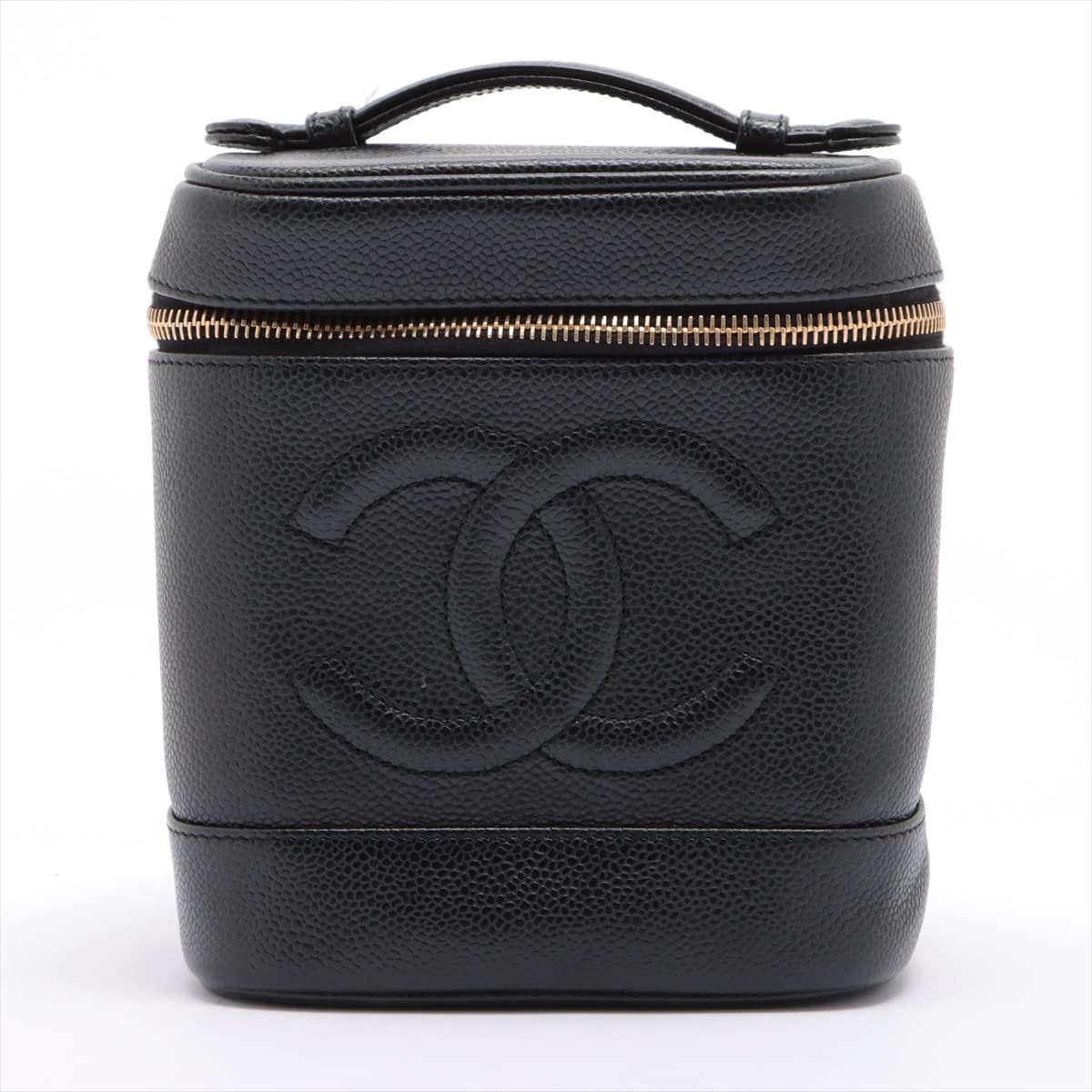 Chanel Coco Mark Caviarskin Vanity bag Black Gold Metal fittings 7XXXXXX