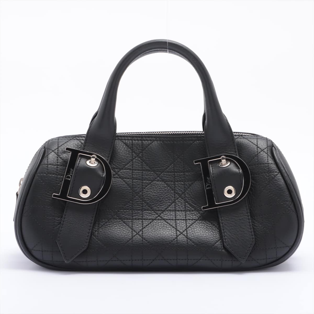 Christian Dior Cannage Leather Hand bag Black