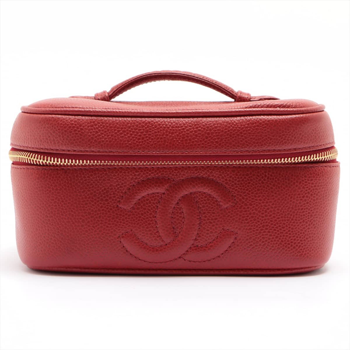 Chanel Coco Mark Caviarskin Vanity bag Red Gold Metal fittings 4XXXXXX