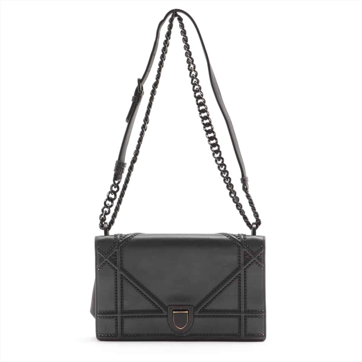 Christian Dior Diorama Leather Chain shoulder bag Black