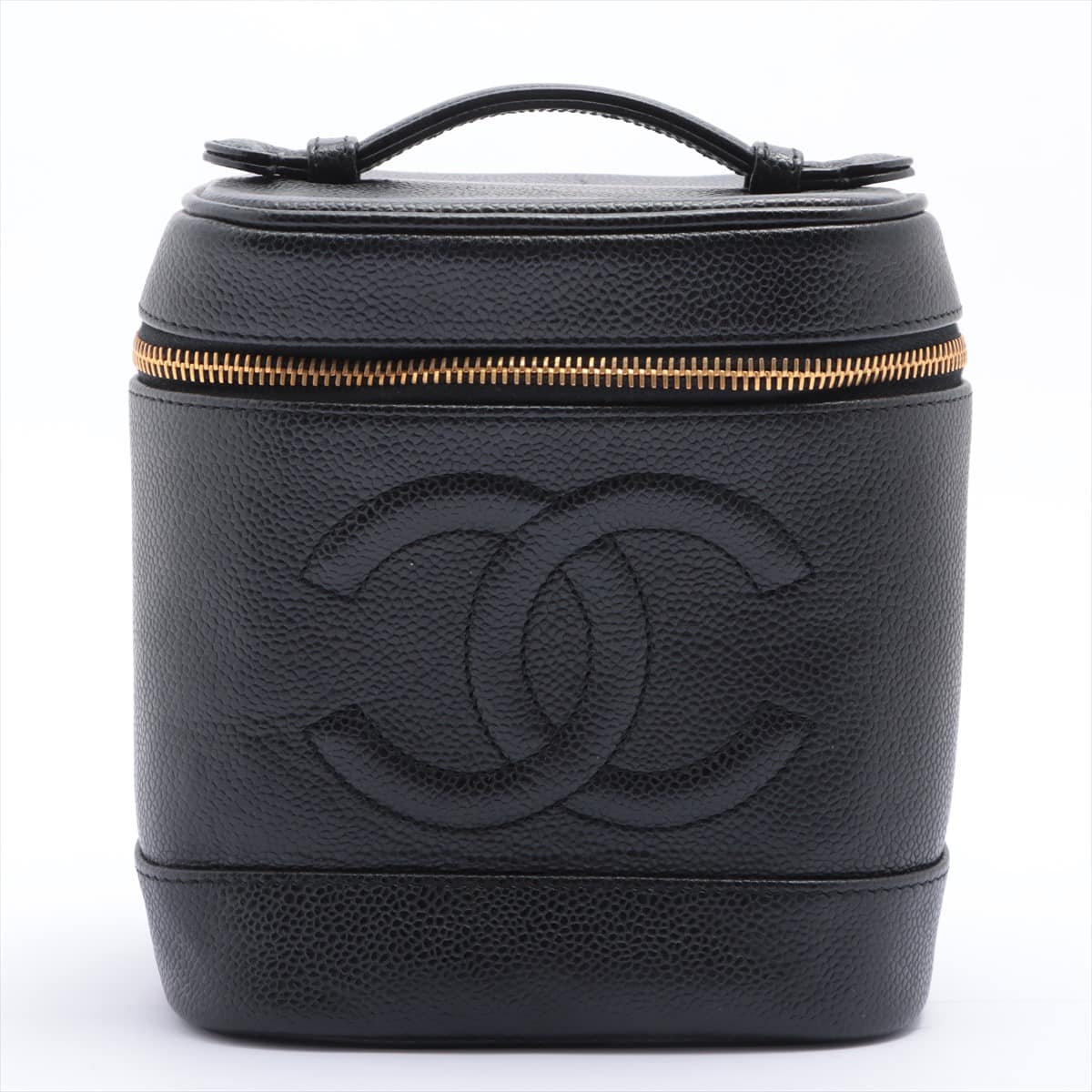 Chanel Coco Mark Caviarskin Vanity bag Black Gold Metal fittings 6XXXXXX