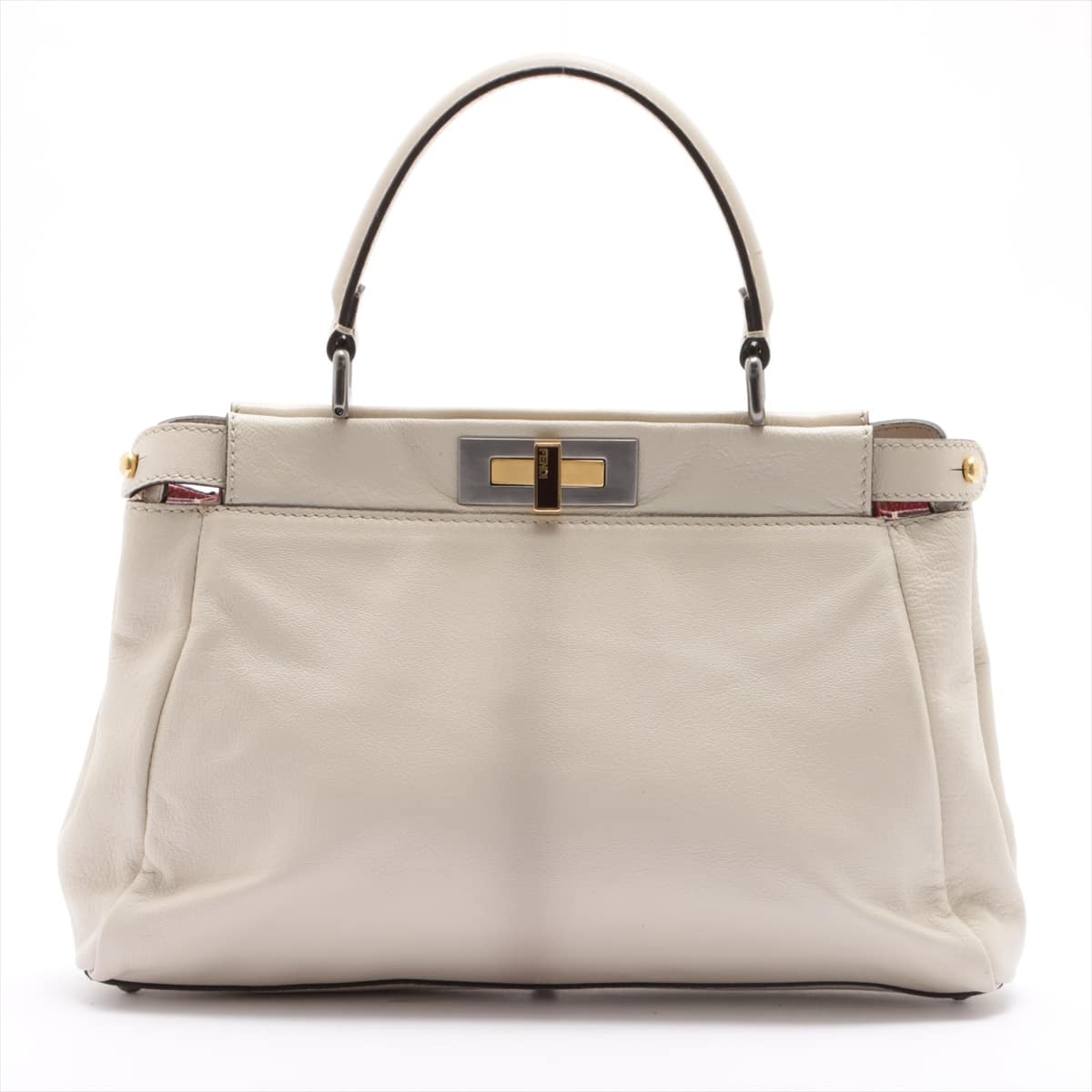 Fendi Peek-a-boo Leather 2way handbag Beige 8BN211