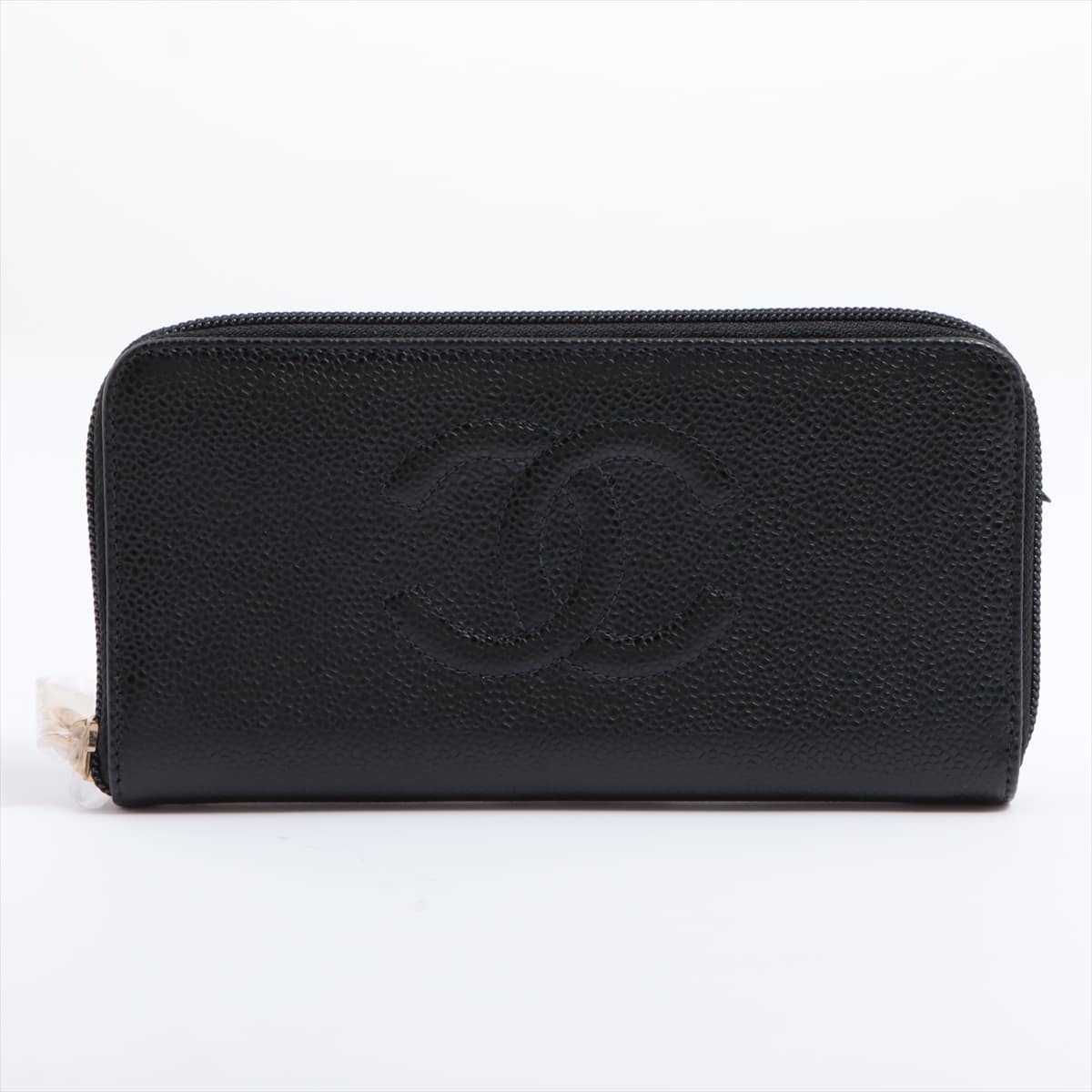 Chanel Coco Mark Caviarskin Round-Zip-Wallet Black 8XXXXXX