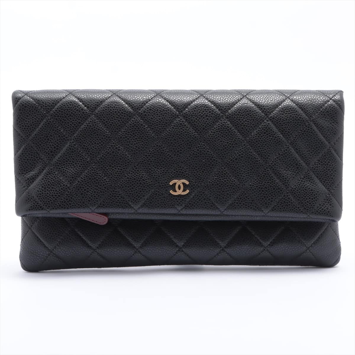 Chanel Matelasse Caviarskin Clutch bag Black Gold Metal fittings 21XXXXXX