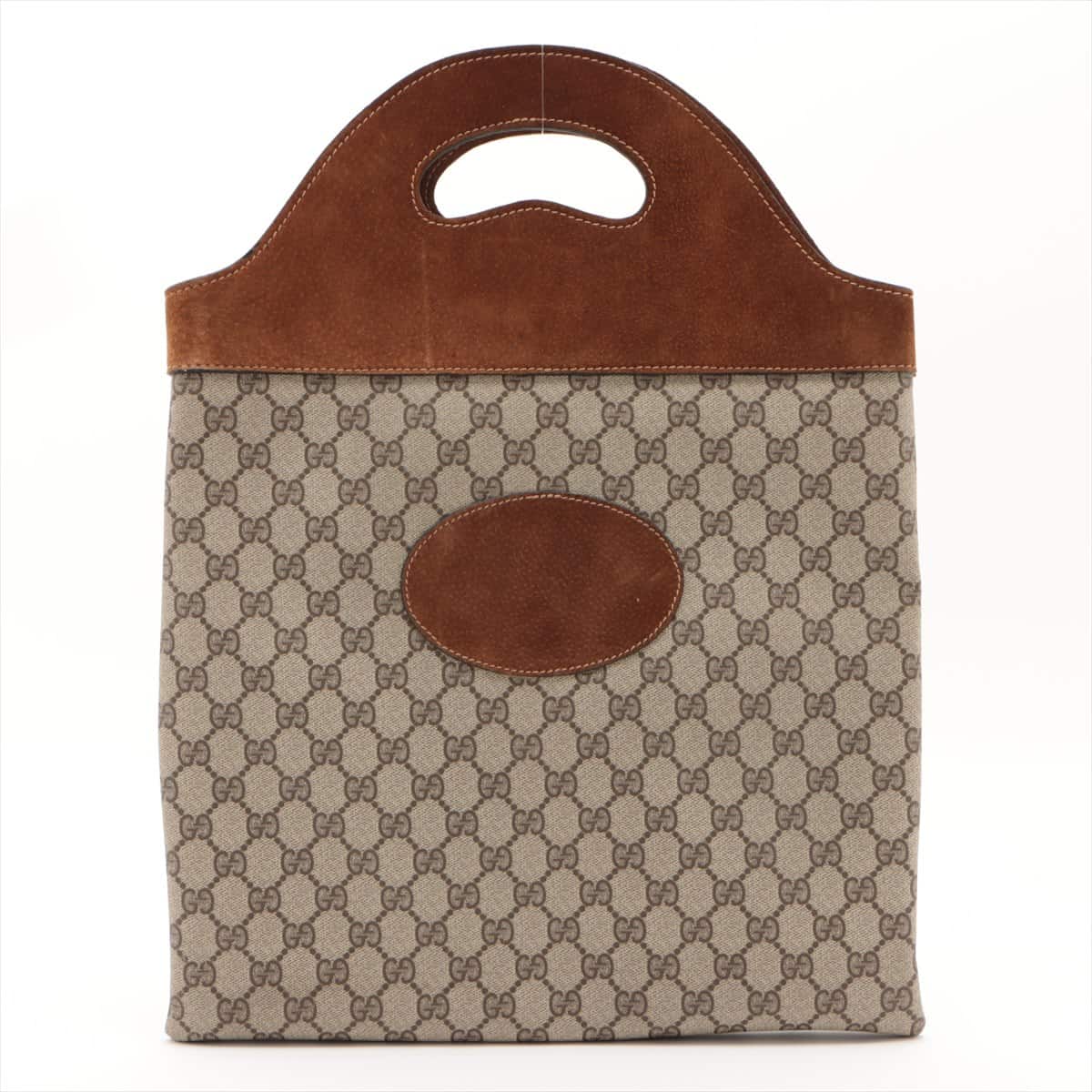 Gucci GG Supreme PVC x suede Hand bag Brown